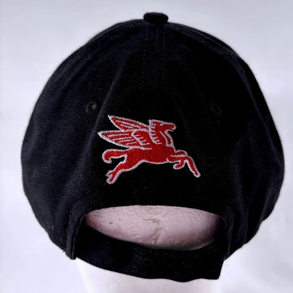 NASCAR Racing Mobil 1 Hat Signed (Unknown) Pegasus Black Baseball Cap